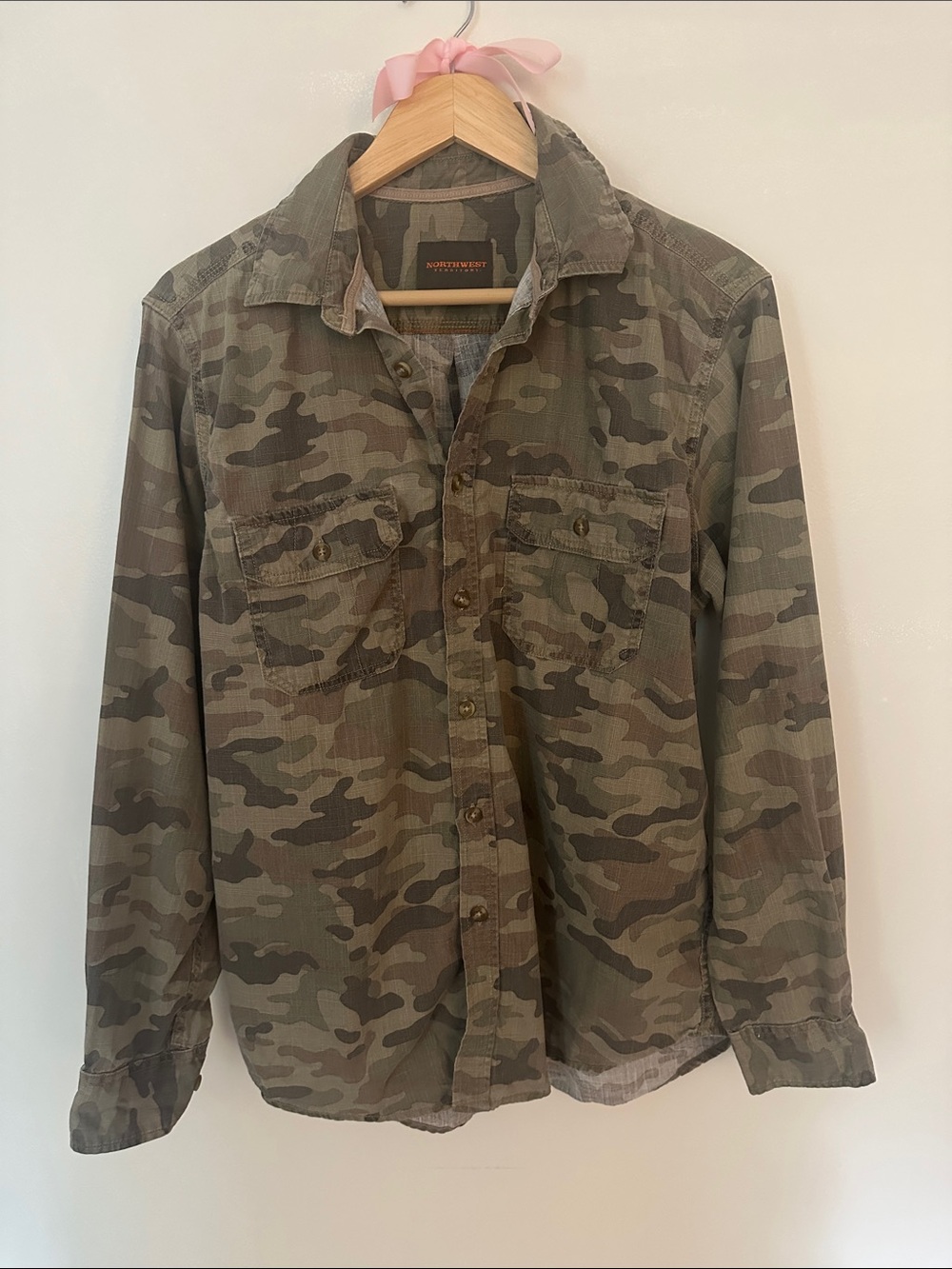 Northwest Territory Green Camouflage Button-Down Shirt
